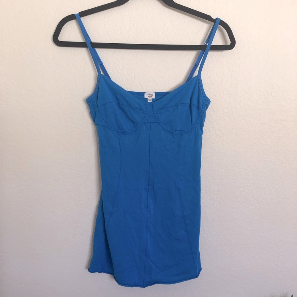 Aritzia Wilfred Blue Bustier Top Medium EUC
